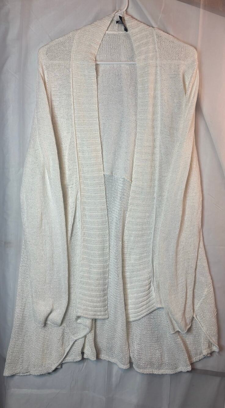 Eileen Fisher White Knit Waterfall Cardigan Size XL